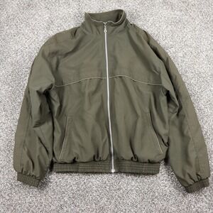 Roundtree & Yorke Sport Olive Green Full Zip Bomber Jacket‎ Men's Size M 90s Dad